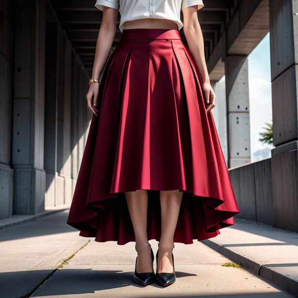 Illustration of a crimson skirt from concrete