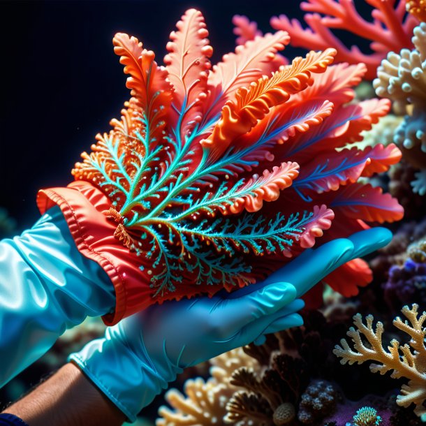 Pic of a coral gloves from polyethylene