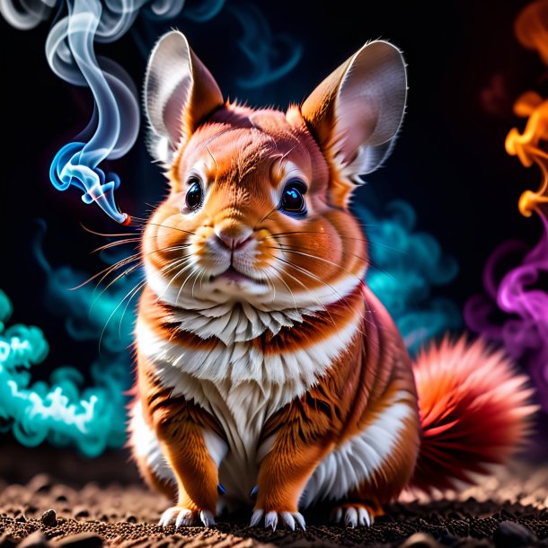 Image of a red smoking chinchillas