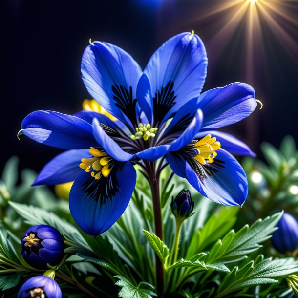 Picture of a blue christmas aconite