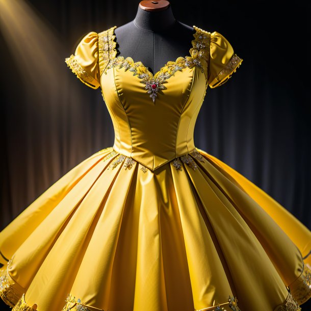 Imagen de un vestido amarillo de papel