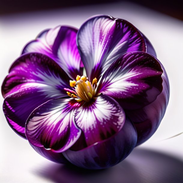 "sketch of a plum violet, white"