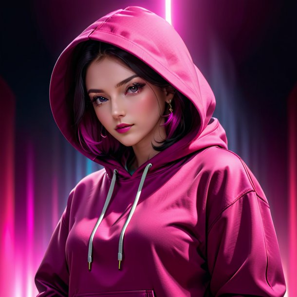 Foto de una sudadera fucsia de yeso