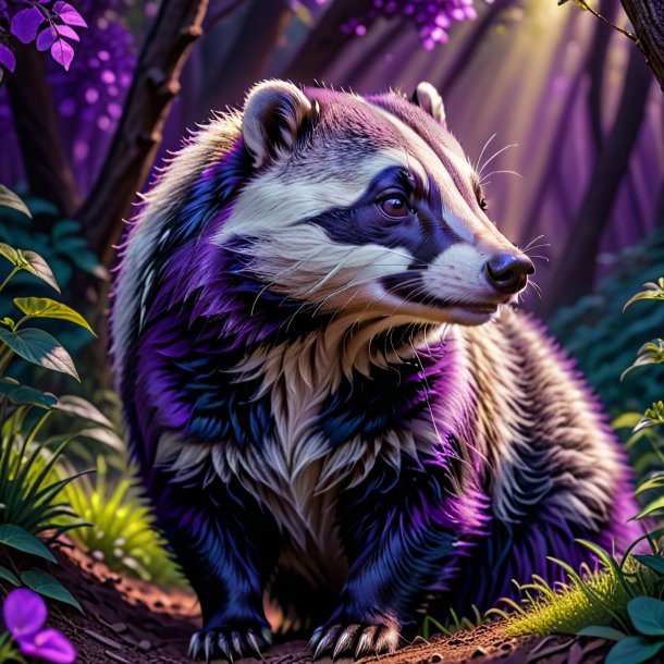 Image of a purple waiting badger