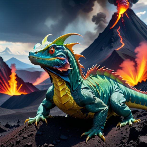 Image of a basilisk in a belt in the volcano