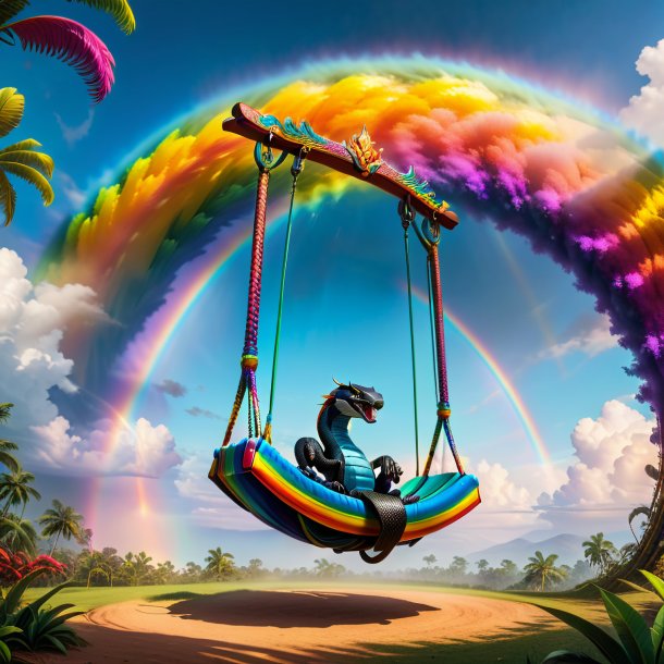 Picture of a swinging on a swing of a cobra on the rainbow