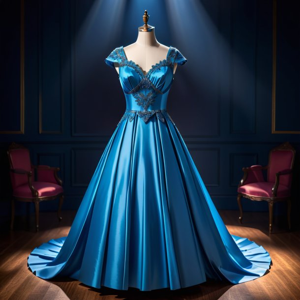 Imagem de um vestido azul do papel