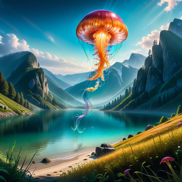 Image of a waiting of a jellyfish in the mountains