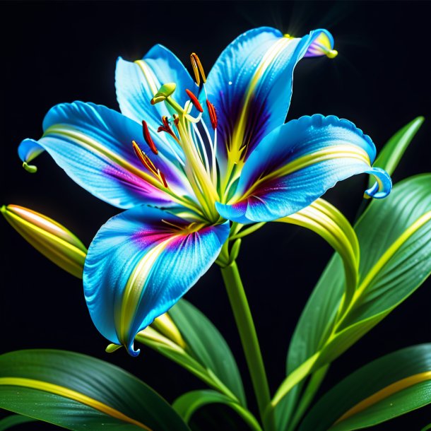 Depiction of a azure lily