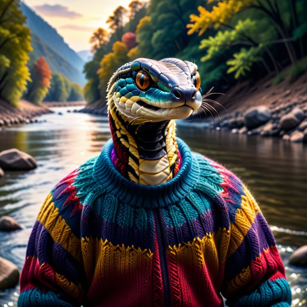 Pic of a cobra in a sweater in the river