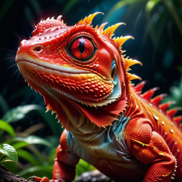 Image of a red crying lizard