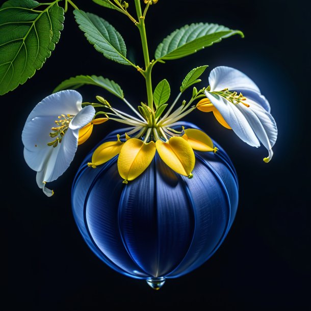 "depiction of a navy blue bladder, senna"