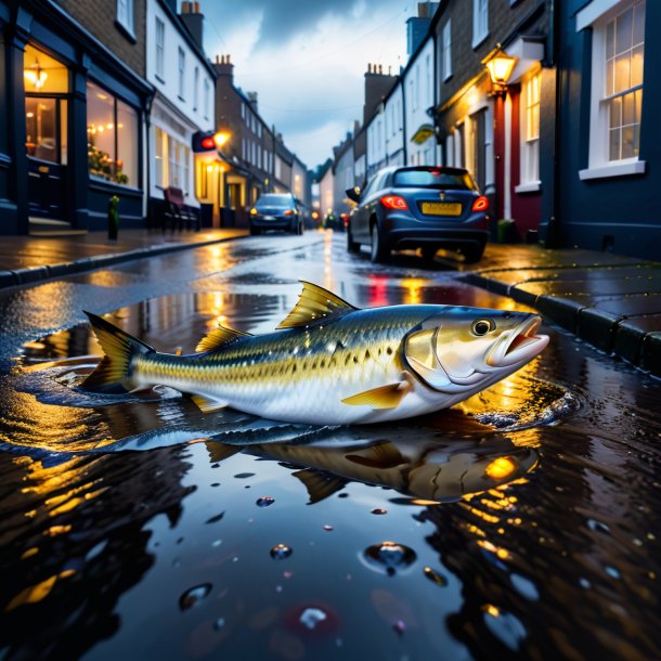 Image of a eating of a haddock in the puddle