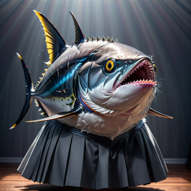 Pic of a tuna in a gray skirt