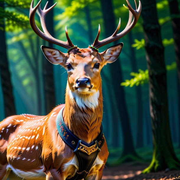 Photo of a deer in a black belt