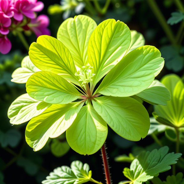 "depiction of a lime geranium, rose"