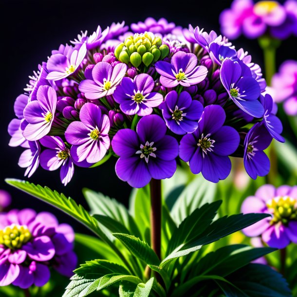 Portrayal of a purple persian candytuft