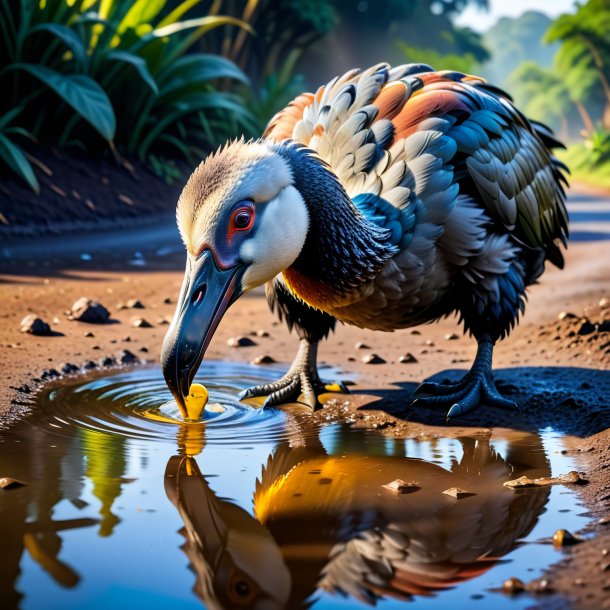 Foto de um beber de um dodô na poça