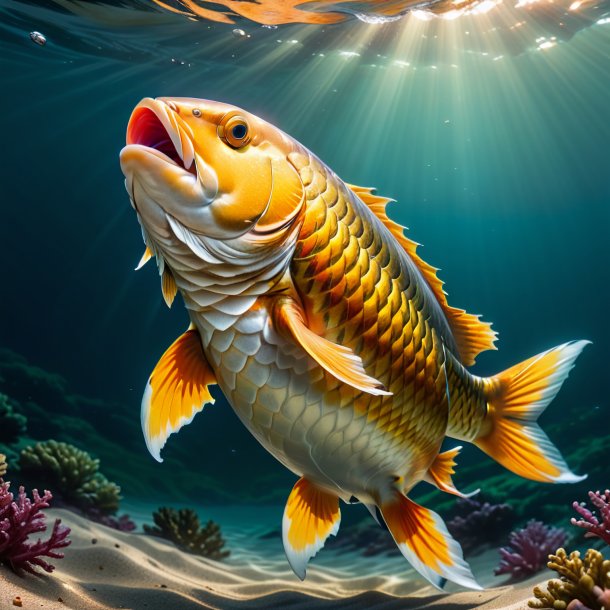 Picture of a carp in a coat in the sea