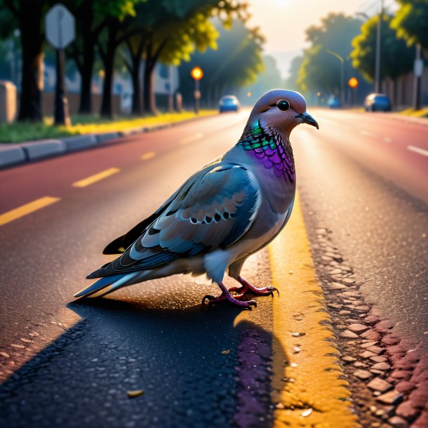 Pic of a drinking of a dove on the road