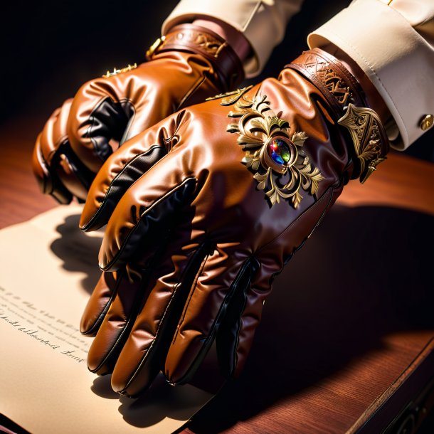 Image of a brown gloves from paper