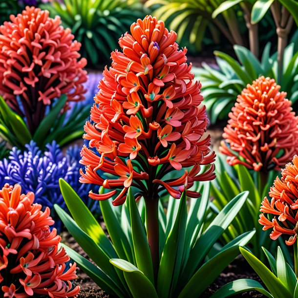 "illustration of a coral hyacinth, garden"