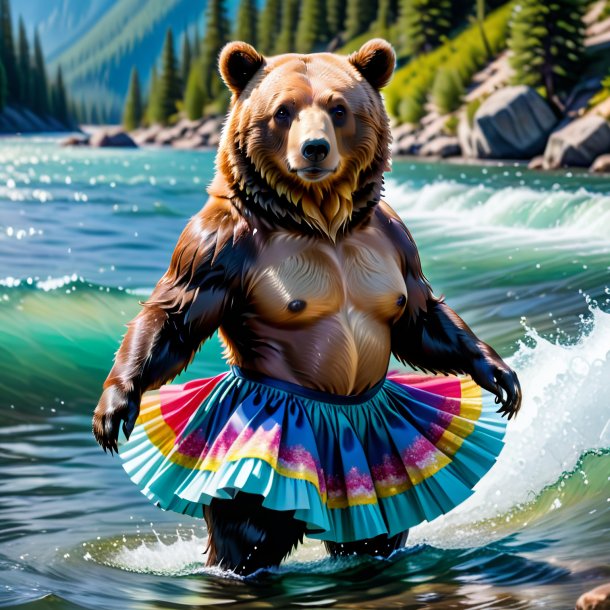 Foto de un oso en una falda en el agua