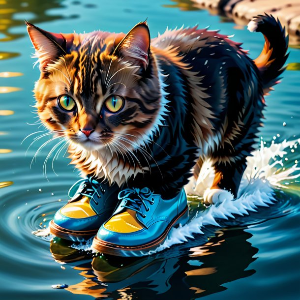 Photo d'un chat dans une chaussure dans l'eau