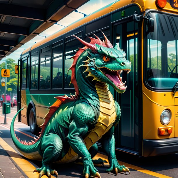 Imagem de uma ameaça de um basilisk na parada de ônibus