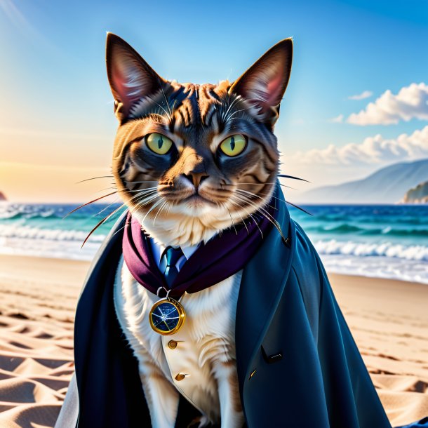 Image of a tuna in a coat on the beach