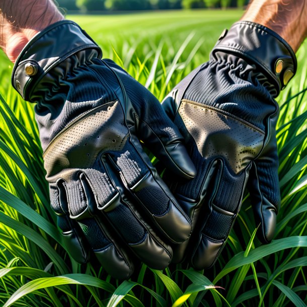 Pic de los guantes de carbón de la hierba