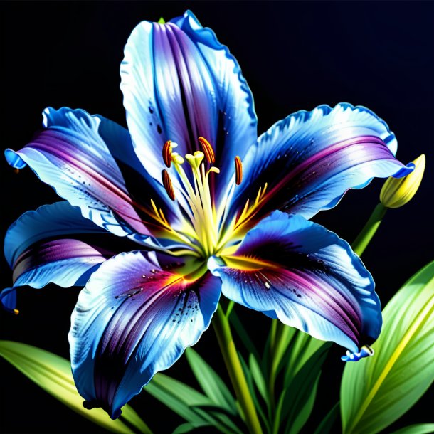 Sketch of a navy blue lily