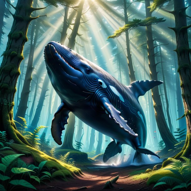 Image of a playing of a whale in the forest