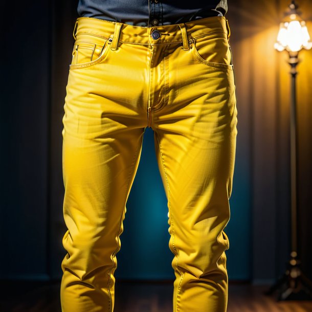 Imagem de um jeans amarelo de ferro