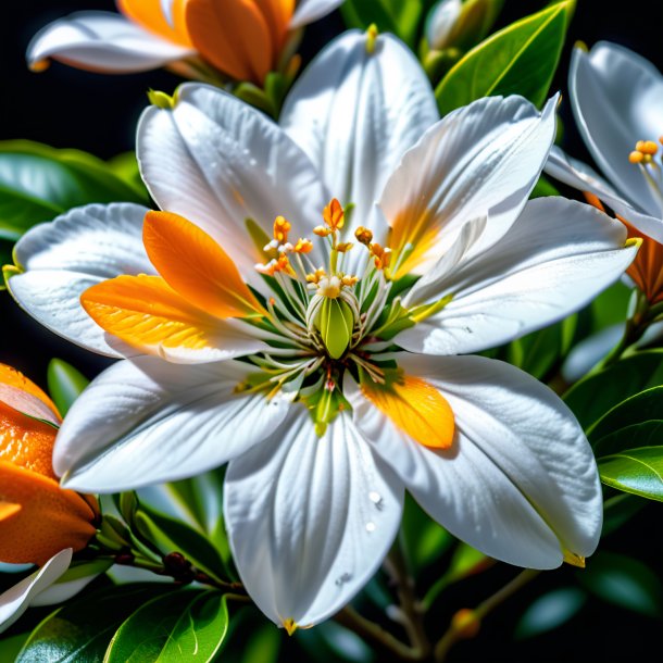 Portrait of a silver orange blossom