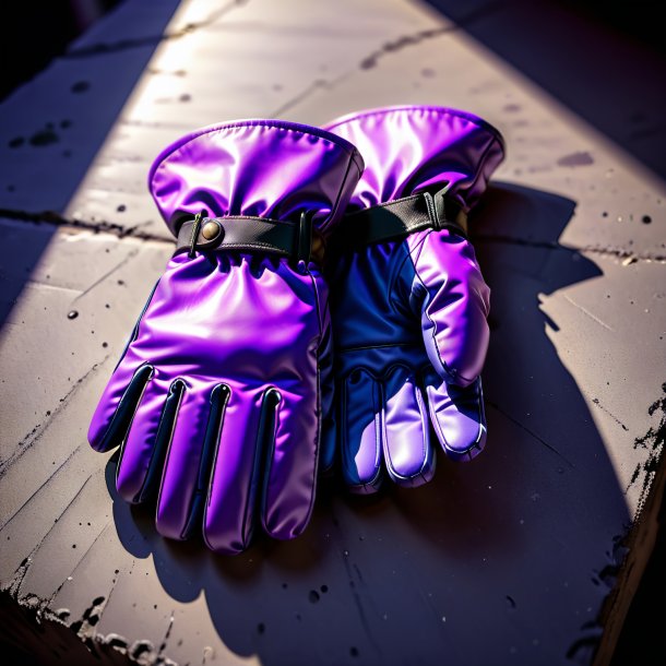 Sketch of a purple gloves from concrete