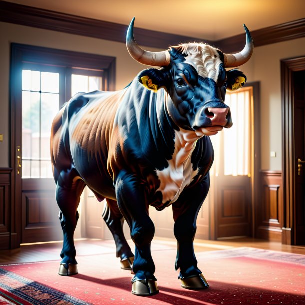 Pic of a bull in a trousers in the house