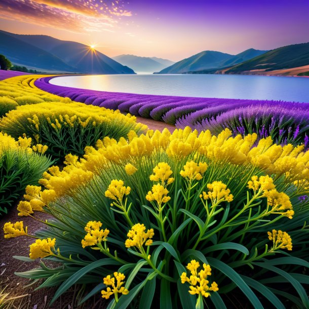 Fotografia de uma lavanda do mar amarelo