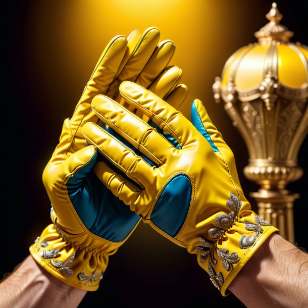 Portrait of a yellow gloves from gypsum