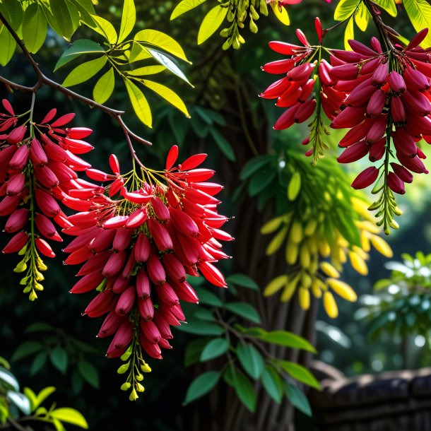 Représentation d'un laburnum rouge