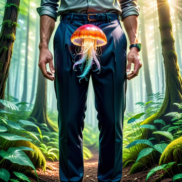 Pic of a jellyfish in a trousers in the forest