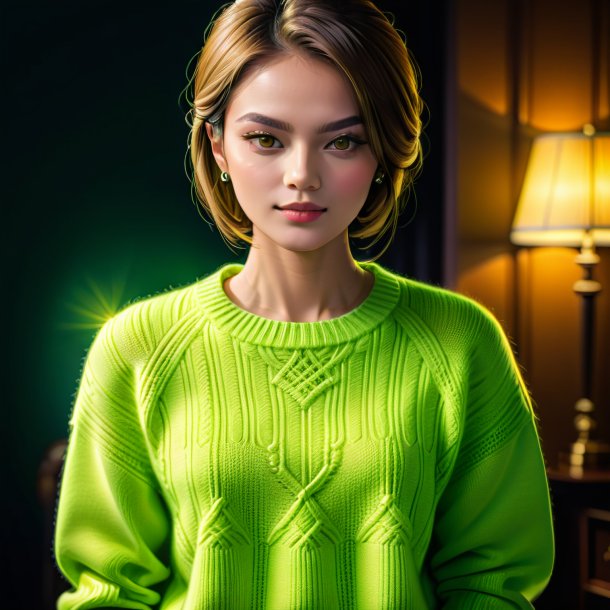 Drawing of a lime sweater from paper