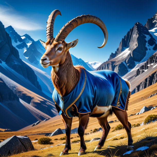 Picture of a ibex in a blue coat