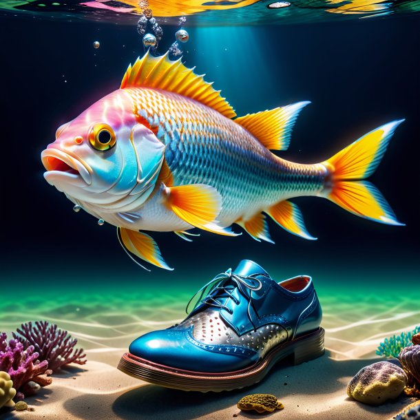 Photo d'un poisson dans une chaussure dans l'eau