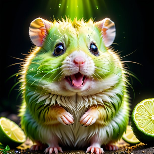 Image of a lime crying hamster