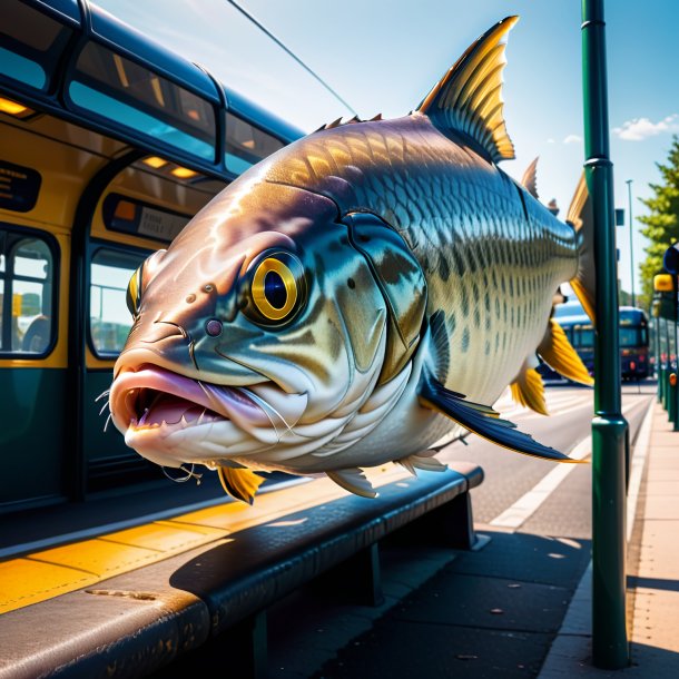 Foto de uma ameaça de um haddock na parada de ônibus