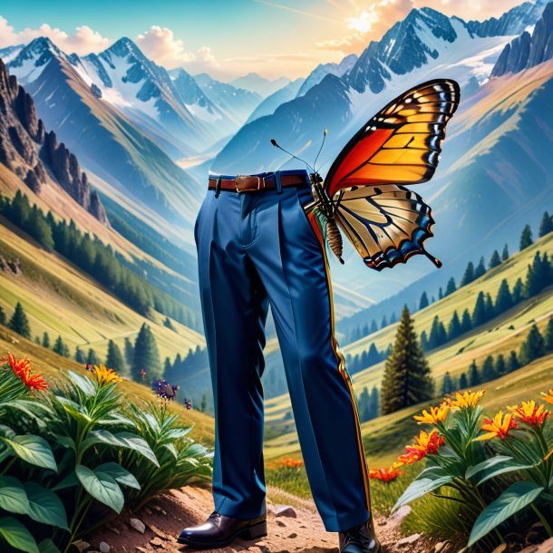 Photo d'un papillon dans un pantalon dans les montagnes