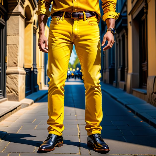 Foto de un vaquero amarillo de piedra