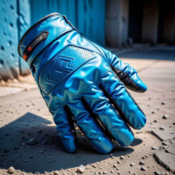 Portrait of a azure gloves from concrete