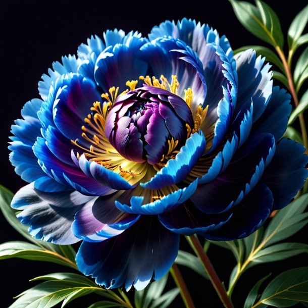 Picture of a navy blue peony
